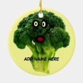 Gepersonaliseerde Broccoli Cartoon Keramisch Ornament (Achterkant)