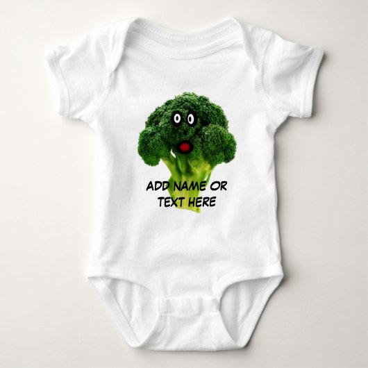 Gepersonaliseerde Broccoli Cartoon Romper (Voorkant)