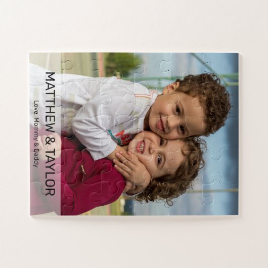 Gepersonaliseerde broeder zuster Foto Gift Legpuzzel (Horizontaal)