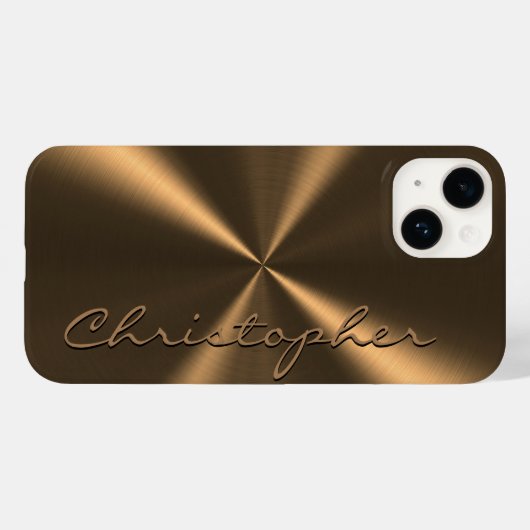 Gepersonaliseerde bronstmetalen radiale textuur Case-Mate iPhone case (Achterkant (horizontaal))