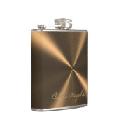 Gepersonaliseerde bronstmetalen radiale textuur heupfles (Rechts)