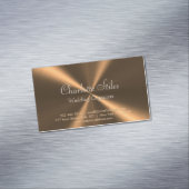 Gepersonaliseerde bronstmetalen radiale textuur magnetisch visitekaartje (Voorbeeld)