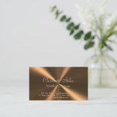 Gepersonaliseerde bronstmetalen radiale textuur visitekaartje (Staand voorkant)