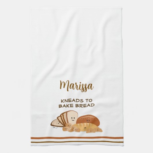 Gepersonaliseerde broodliefhebber theedoek (Verticaal)