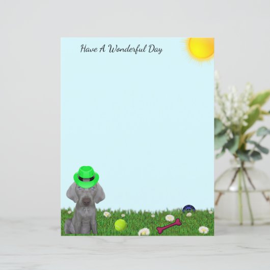 Gepersonaliseerde Brooklyn Da Weimaraner's Speelse (Staand voorkant)