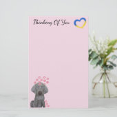 Gepersonaliseerde Brooklyn De Hond Kisses 5.5 x 8. Briefpapier (Staand voorkant)
