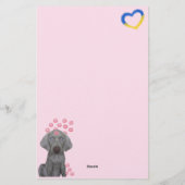 Gepersonaliseerde Brooklyn De Hond Kisses 5.5 x 8. Briefpapier (Achterkant)