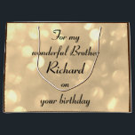 Gepersonaliseerde Brother Birthday Groot Cadeauzakje<br><div class="desc">Silver gepersonaliseerde Birthday Gift Bag voor geweldige broer</div>