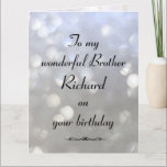 Gepersonaliseerde Brother Birthday Kaart<br><div class="desc">Stijlvol,  aangepast Birthday-Wenskaart voor broer</div>