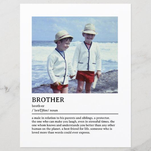 Gepersonaliseerde Brother Definition Quote Wall Ar (Voorkant)