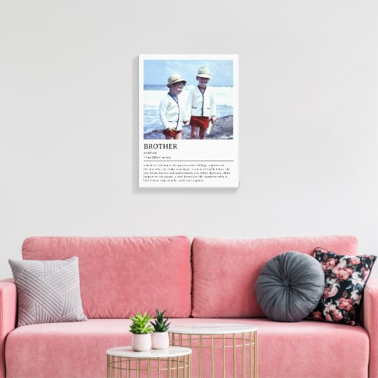 Gepersonaliseerde Brother Definition Quote Wall Ar Canvas Afdruk (Insitu (Woonkamer))