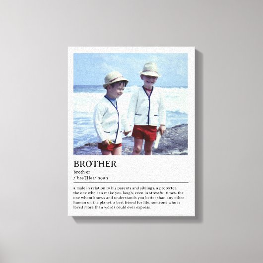 Gepersonaliseerde Brother Definition Quote Wall Ar Canvas Afdruk (Voorkant)