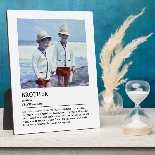 Gepersonaliseerde Brother Definition Quote Wall Ar Fotoplaat (Zijkant)