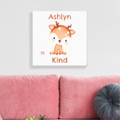 Gepersonaliseerde Brown Deer Kinder Affirmatie Kwe Canvas Afdruk (Insitu (Woonkamer))