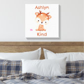 Gepersonaliseerde Brown Deer Kinder Affirmatie Kwe Canvas Afdruk (Insitu (Slaapkamer))