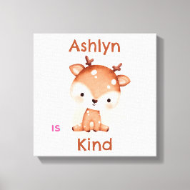 Gepersonaliseerde Brown Deer Kinder Affirmatie Kwe Canvas Afdruk
