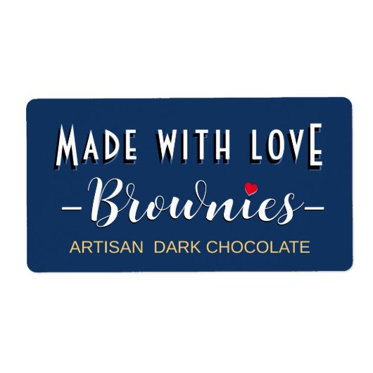 Gepersonaliseerde Brownie of Bakkerij Label met Ha (Voorkant)