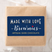 Gepersonaliseerde brownie of bakkerijlabel met har etiket (Insitu)