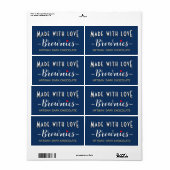 Gepersonaliseerde brownie of bakkerijlabel met har etiket (Full Sheet)