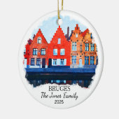 Gepersonaliseerde Brugge Ornament, België Gift Keramisch Ornament (Links)