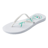 Gepersonaliseerde bruid (aqua) teenslippers (Schuin)