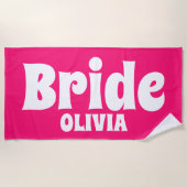 Gepersonaliseerde bruid Bachelorette Strandlaken (Voorkant)