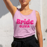 Gepersonaliseerde bruid Bachelorette Tanktop<br><div class="desc">Gepersonaliseerde bruid Bachelorette tank top cadeau voor bruid</div>