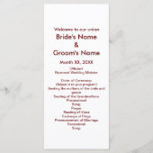 Gepersonaliseerde bruid bruidegom bruiloft program programmakaart (Voorkant)