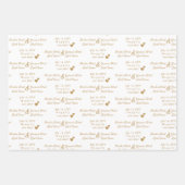 Gepersonaliseerde bruid & bruidegom Golden Hearts Inpakpapier Vel (Voorkant 2)