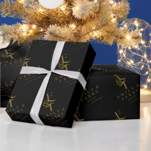 Gepersonaliseerde Bruid Bruidegom Namen & Monogram Cadeaupapier
