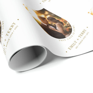 Gepersonaliseerde Bruid & Bruidegom Namen Trouwfot Cadeaupapier