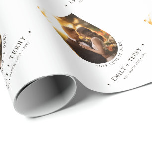 Gepersonaliseerde Bruid & Bruidegom Namen Trouwfot Cadeaupapier