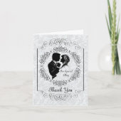 Gepersonaliseerde bruid & bruidegom Silhouette Not Bedankkaart (Voorkant)