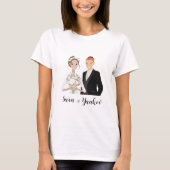 Gepersonaliseerde bruid & bruidegom T-shirt voor h (Voorkant)