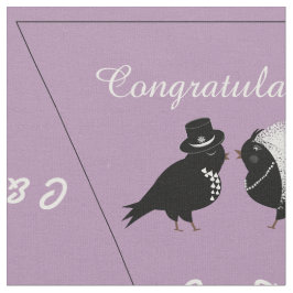 Gepersonaliseerde bruid bruidegom vogels DIY bruil Stof