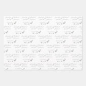 Gepersonaliseerde bruid, bruidegom zilveren harten inpakpapier vel (Voorkant 2)