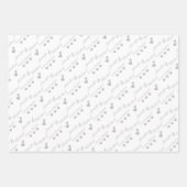 Gepersonaliseerde bruid, bruidegom zilveren harten inpakpapier vel (Voorkant)