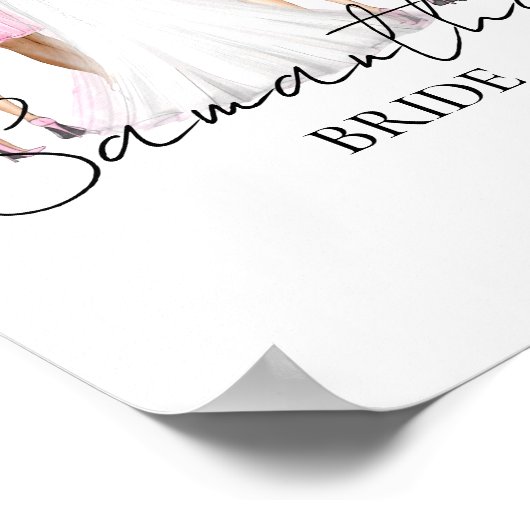 Gepersonaliseerde Bruid Custom Naam Wall Art Gift Poster (Hoek)