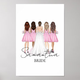 Gepersonaliseerde Bruid Custom Naam Wall Art Gift Poster