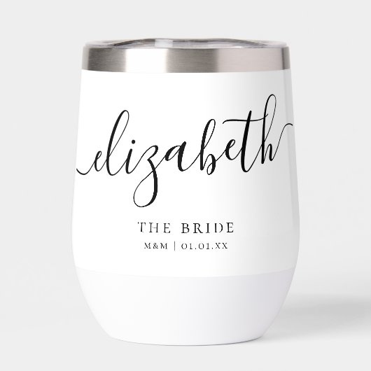 Gepersonaliseerde bruid Elegant Script Kalligrafie (Achterkant)