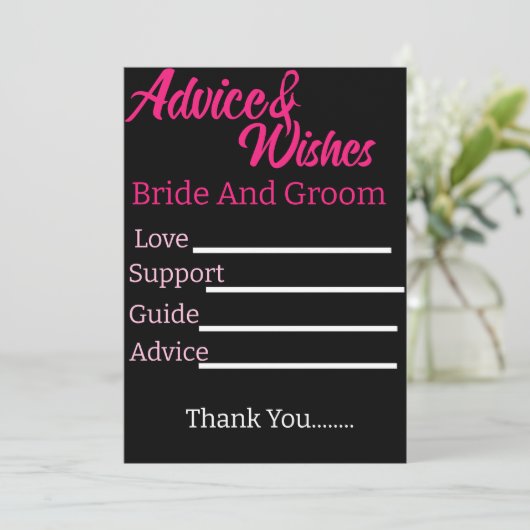 Gepersonaliseerde bruid en bruidegom huwelijksadvi advieskaart (Staand voorkant)