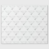 Gepersonaliseerde bruid en bruidegom Silver Hearts Cadeaupapier (Vlak)