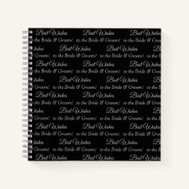 Gepersonaliseerde bruid en bruidegom wens in zwart notitieboek