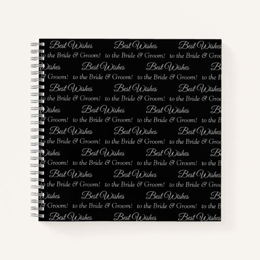 Gepersonaliseerde bruid en bruidegom wens in zwart notitieboek (Voorkant)