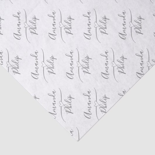 Gepersonaliseerde bruid en bruidegom wit tissuepapier (Detail)