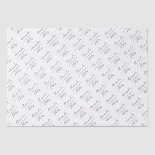 Gepersonaliseerde bruid en bruidegom wit tissuepapier (Voorkant)