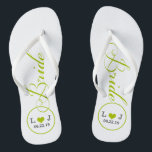 Gepersonaliseerde bruid (groen) teenslippers<br><div class="desc">Fun,  teenslippers voor aangepaste bruiloft</div>