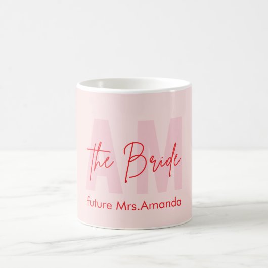 Gepersonaliseerde bruid Mok | Blush Pink Future Mr (Center)