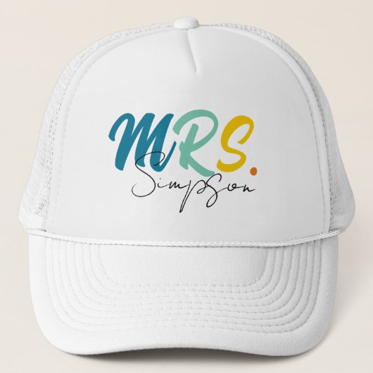 Gepersonaliseerde bruid Mrs Wedding Trucker Pet (Voorkant)