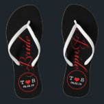 Gepersonaliseerde bruid (rood) teenslippers<br><div class="desc">Fun,  teenslippers voor aangepaste bruiloft</div>